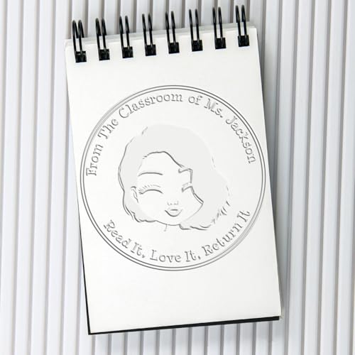 Hybrid Fun Avatar Read Love Return Embosser: Female Persona Embossing Seal - Ideal for Librarians in Schools, Book Lovers, Craftsmanship, Unique Design