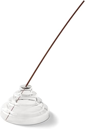 Yield Meso - Soporte para incienso de vidrio transparente de alta calidad, ideal para aromaterapia, meditación, yoga, pieza ornamental para el