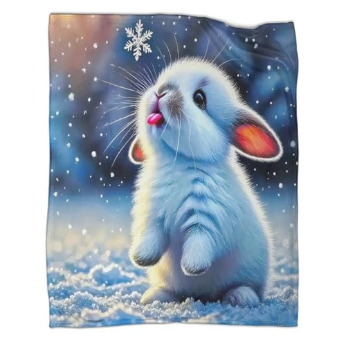 Couverture microfibre lapin plaid chaud jeté de canapé 150x200