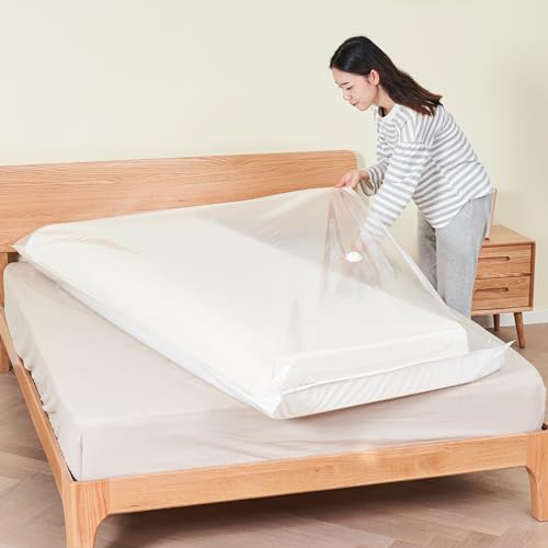 Umimile布団圧縮袋 マットレス圧縮袋 超特大 220x130cm ラテックスマットレス 厚さ強化 空気漏れ防止 引越し用 防塵防湿 カビ/ダニ対策 省スペース 掛け布団 敷布団 (ポンプなし, XXL*1枚（220*130cm）)