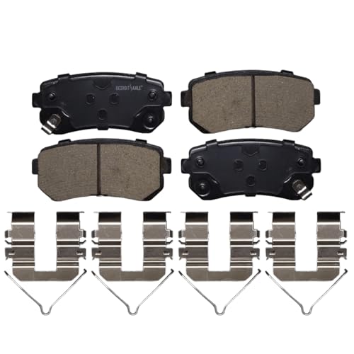Image of Detroit Axle - Rear Brake Pads for Hyundai 16-18 Sonata Kia Optima, 2016 2017 2018 Ceramic Brake Pads with Hardware Set Replacement