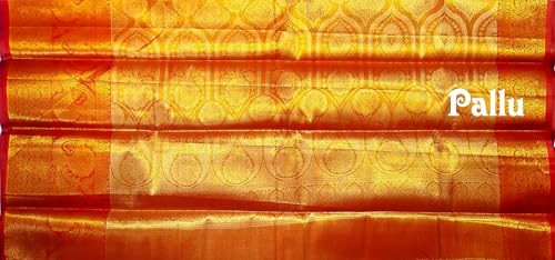 Image of VFCollections Women's Kanchipuram Silk Pure Pattu Sarees With Blouse