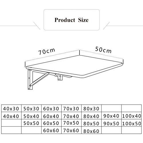 Bureau d'ordinateur mural blanc, table pliante gain de place 60x50 - 4