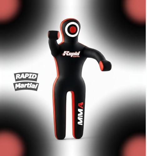 Rapid Mart 6FT Grappling Dummy for MMA, BJJ & Wrestling – Unfilled Jiu Jitsu Training Dummy with Moveable Arms & Legs – Practice Dummy for Kids & Adults (Black-Red) by Rapid Mart - Image 6