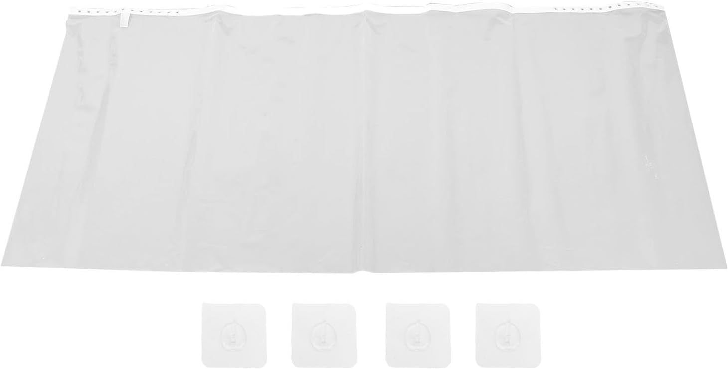 MAVIS LAVEN Clear Shower Curtain, Water Proof EVA Material Adjustable Bath Shower Curtain Liner with Hooks for Pet Bathing Kids Bathroom 76.77x35.43in