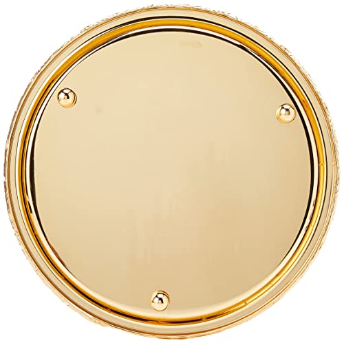 Royal Silver Gold Round Stylish 23cm Silver/Gold Plated Paandan Tray Home Kitchen Restaurant Dining