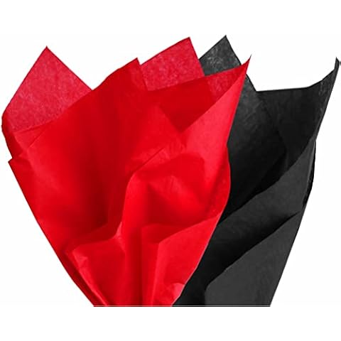 PMLAND Gift Wrapping Tissue Paper - Black and Red - 20 Inches x 26 Inches 60 Sheets Cover
