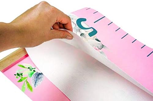 Morxy Canvas Growth Chart for Kids - Kids Room Decor for Boys and Girls - Woodland Animals Pink Tape Measure with a Height Chart for Wall