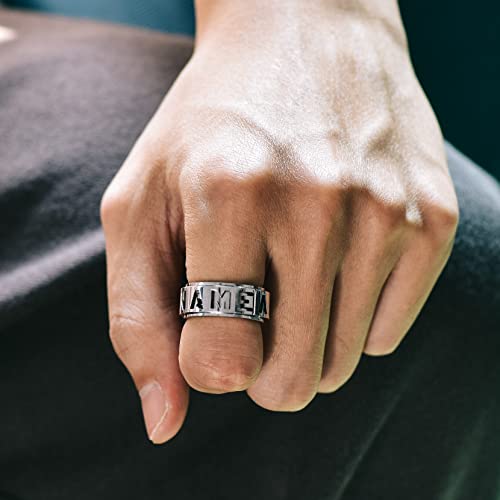 Customize Name Fidget Rings for Men Women