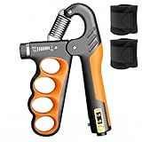Verstellbarer Hand Grip Trainer - 5–100kg Handtrainer Unterarmtrainer mit Zähler Mechanischer Handmuskeltrainer Für Strength Training,Griffkraft Trainer Zur Muskelaufbau,Unterarm Fingertrainer(Orange)
