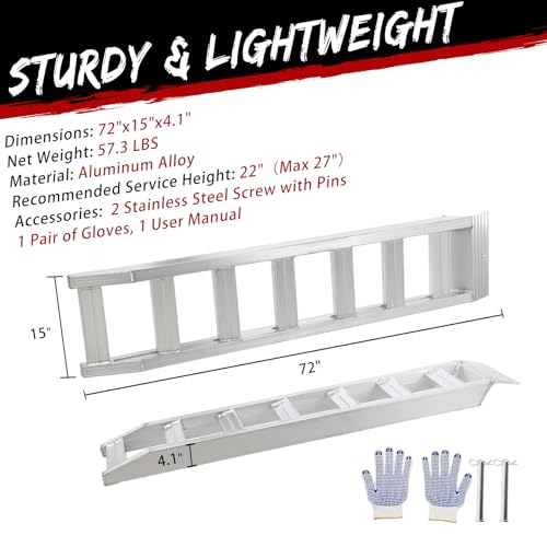 Rampas de Aluminio 72" L x 15" W para Motos y ATVs miniatura 3