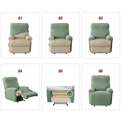 Funda elástica de jacquard con aberturas laterales para sillón reclinable 8