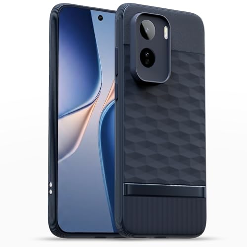 Image of Pikkme Back Cover for Vivo T5 Pro 5G Camera Protection 3D Hexa Cube Design Silicone Protective Bumper Case (Blue)