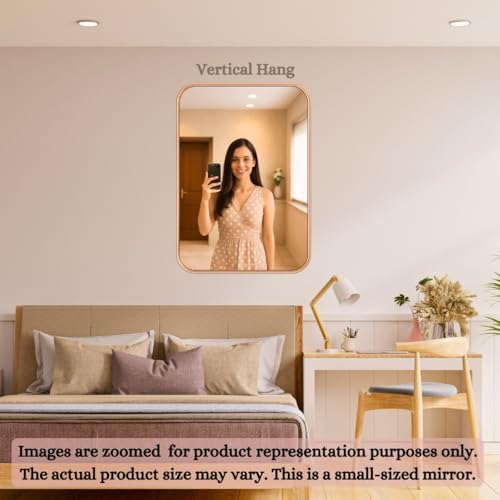 Image of 12x18 Inch Metal Frame Mirror for Wall /Aluminium Rectangle Bathroom Wall Mirror /Mirror for Bathroom /Bedroom /Living Room /Entryway /Dressing Room /Decorative /Vanity| AM1218A3