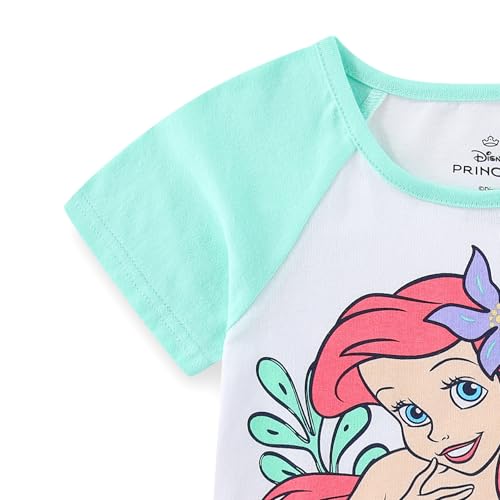 Image of Disney Princess Frozen Minnie Mouse Girls Short Sleeve T-Shirt and French Terry Shorts Set for Toddlers to Big Kids