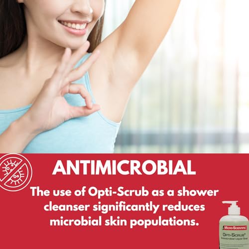 micro-scientific os04-128 opti-scrub antimicrobial liquid soap broad spectrum non-drying 1 gallon