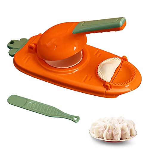 Teigtaschen Maker, 2 in 1 Dumpling Maker Machine, Manuelle Teigpresse, Knödelmaschine, Teigtaschenformen, Teigtaschen-Hautmacher, Hautverpackungen,Knödel Skin Maker Knödel Formen