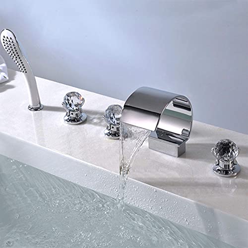 Mitigeur de salle de bain à bouton en cristal pour baignoire encastrée
