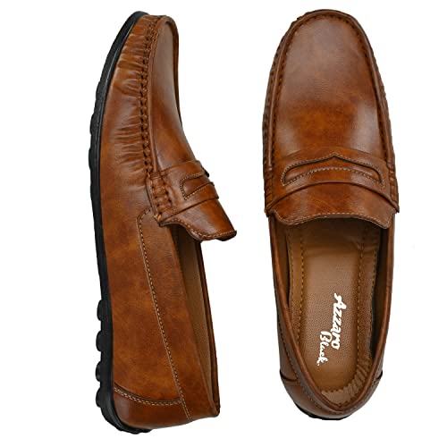 Image of AZZARO BLACK Men's Synthetic Leather Slip-On Casual Shoes
