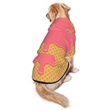 Ice Cream Dog Costume with Hat Pet Clothes Hoodies Pullover Warm Sweatshirts Jacket for Dogs Cats Medium