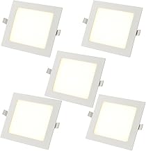 5 Pieces LED Recessed Square Spotlight 4200K Ultra Thin Natural White Light for Plasterboard Ceiling for Indoor Outdoor - High Brightness and Modern Design (6 Watt (11.5 cm x 11.5 cm))