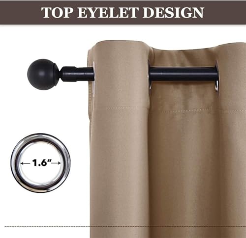 Image of Galaxy Home Decor Premium Blackout Curtain for Window 5 Feet | Thermal Insulated Modern Window Curtain with Rings for Living Room & Bedroom | Pack of 2, Mocha