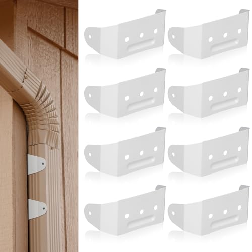 Shimeyao 4 Pcs Gutter Downspout Straps 2 x 3 Inch Downspout Pipe Clip Hidden Bracket, Aluminum Rain Gutter Straps for Secure Wall Mounting