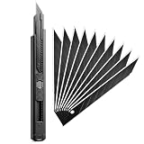 1 Cutter avec 10 Lames de Rechange Snap-off 9 mm 30°, Couteau Graphique