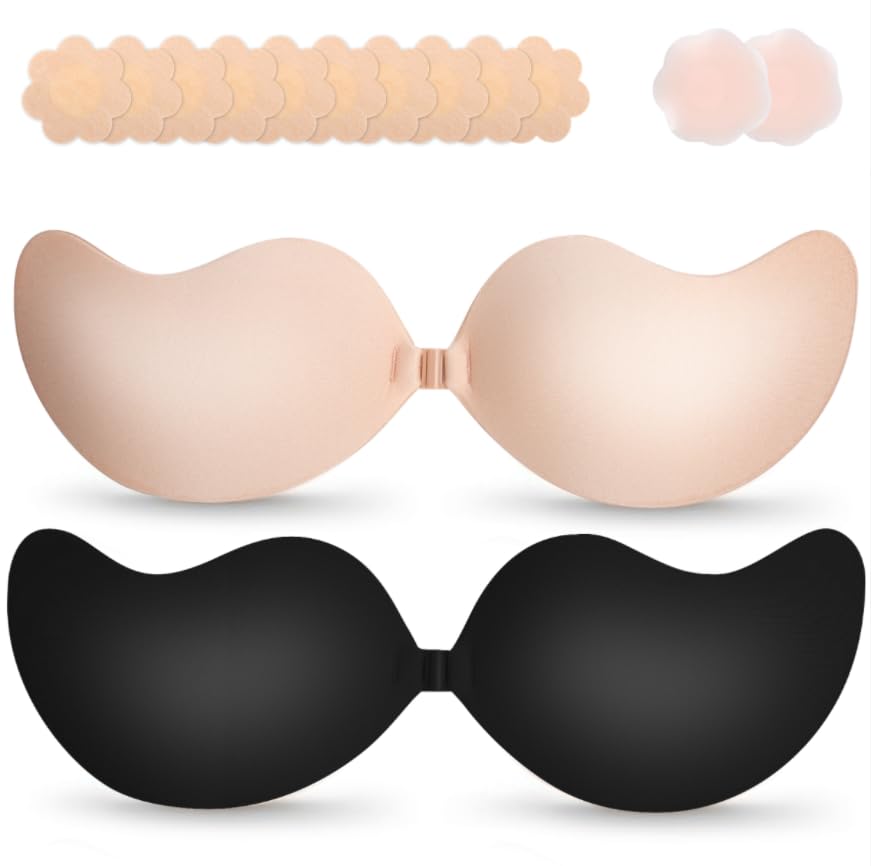 Cmojsk Sticky Push-Up Bra for Women,Adhesive Invisible Backless