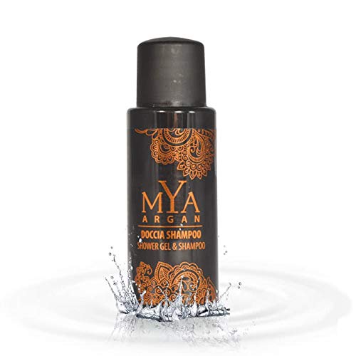 Mya Argan Doccia Shampoo, Bagnodoccia con Estratti di Olio Argan, Flacone 30 ml, Confezione da 70 Pezzi, Linea Cortesia Hotel