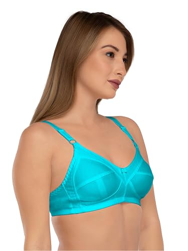 Image of DAISY DEE Women's Cotton Brassiere Non-Padded Wirefree Seamed Full Coverage Comfort-fit Cut and Sew, with Broader Band Regular /Dress /Saree Bra - NSHPU