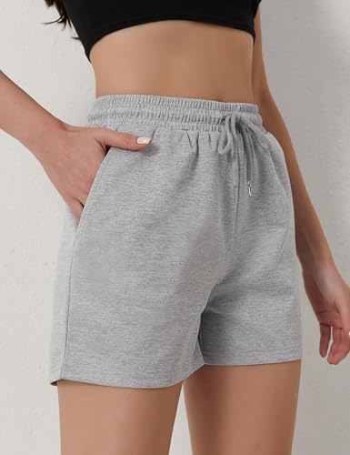 FEQO Women's Sweat Shorts with Pockets Drawstring Workout Lounge Shorts Casual Summer Running Clothes2