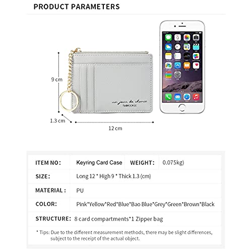 Minimalist Small Leather Card Holder Pocket Wallet Womens Coin Purse Handbag (Gray) #TOP4