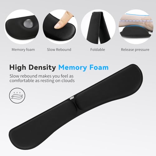 Image of ZIBLY Keyboard Wrist Rest - Anti-Skid Non Slip Ergonomic Wrist Support for Keyboard - Easy Typing, Pain Relief - Wrist Rest Keyboard Premium Memory Foam for Work from Home Gaming Computer Laptop