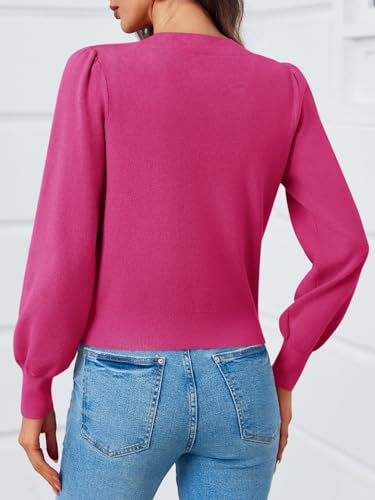 Image of Saodimallsu Womens Bow Button Front Cardigan Sweaters V Neck Cropped Knit Sweater