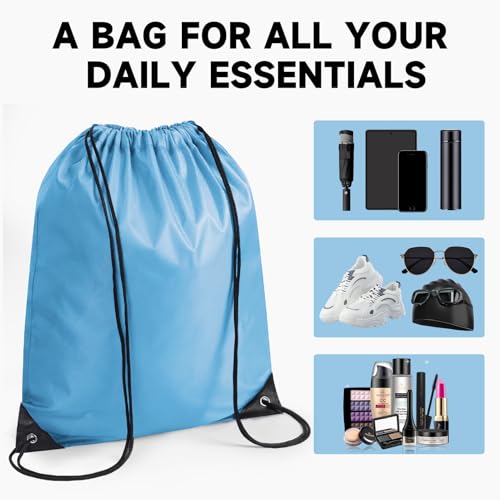 Custom Drawstring Bags With Logo, 50 Pack Personalized Text Drawstring Backpack Bulk Great for Travelling, Gym and for Everyday Use (Green)2