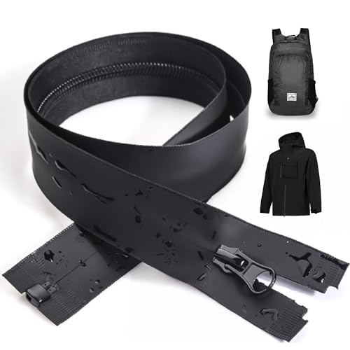 OHYER Curseur Fermeture Eclair Fermeture éclair Pour Manteaux épais et Doudounes épaisses Fermeture Éclair Ouvrable Séparable Pour les vestes Imperméable et invisible (80cm-Noir-Ouverture)