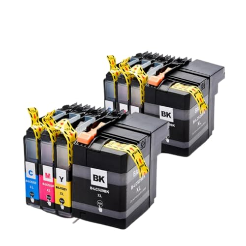 Cartouche d'encre LC529 LC525 pour Brother DCP-J100 MFC-J200 - Pack de 8