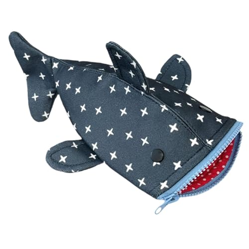FytStycale Estojo Criativo com Zíper E Tubarão, Acessórios Organizadores para Material Escolar, Padrão de, 26 Cm X 13 Cm