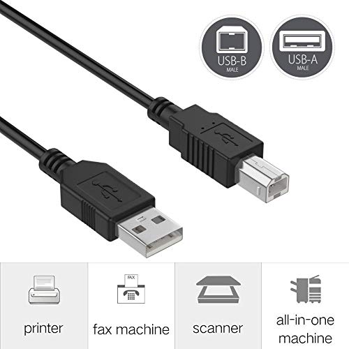SupplySource 6ft USB Cable Cord Replacement for Yamaha PSR-E333 PSR-E343 PSR-E353 PSR-E363 P71 NP-12 NP-32 - Thumbnail 4