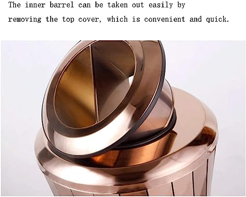 ZFLHIOR Haushaltsgegenstände Mülleimer Edelstahl-Mülleimer für den Außenbereich Zylindrischer Abfalleimer mit Kleiner Taille 1,5 Gallonen Fassungsvermögen Abnehmbarer Mülleimer mit oberer Abdeckung – Bild 4