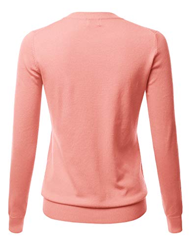 Image of LALABEE Women's Crew Neck Gem Button Long Sleeve Soft Knit Cardigan Sweater