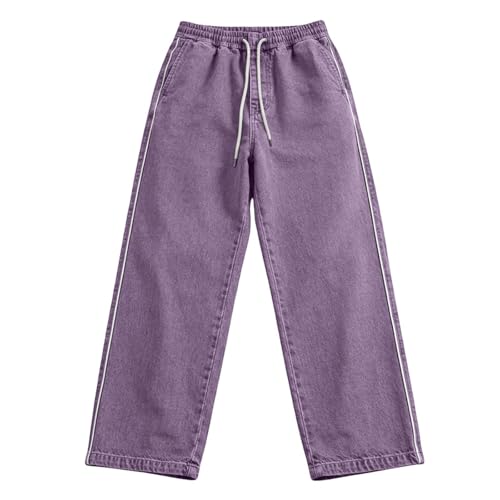 Pantalon décontracté délavé à coupe ample et style uni minimaliste - 3