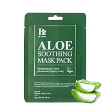 BENTON Aloe Soothing Mask Pack 23g 10 Pack 230g_new - Aloe & Green Tea Leaf Water Contained Hydrating and Cooling Facial Mask Sheet, Fresh Moisturizing and Cooling Effect