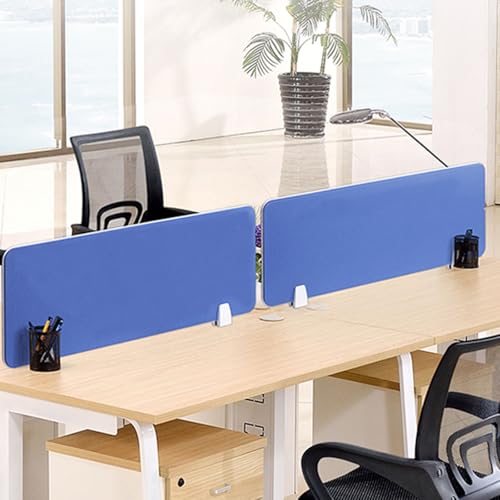 Sichtschutzwand für den Schreibtisch, schalldichte Akustik-Sichtschutzwand – Lärmreduzierende Bürotrennwand für bessere Konzentration, Arbeitsplatzabtrennung (Blau, 100 x 30 cm) – Steigert P