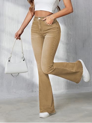 Image of Ben Martin Women's High Waist Jeans || Flared Bell Bottom Bootcut Pants || Wide Leg Stretch Denim - Perfect for Travel, Party & Everyday Use Sizes 26 to 40 (0)