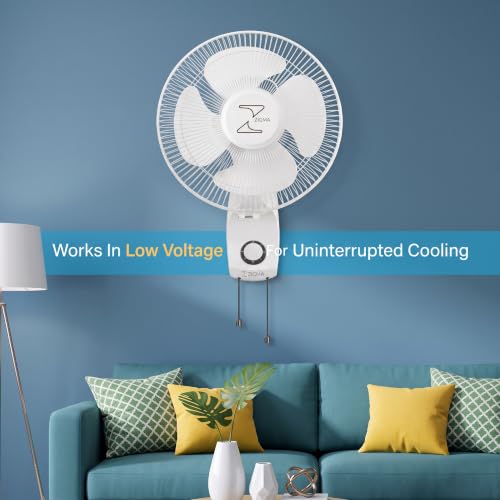 Image of ZIGMA Charm 300 MM High Speed Wall Fan - Powerful Airflow, Sleek Design, Silent Operation, Easy Mount Wall Mounted Fan for Home and Office (White)