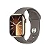 Produktbild Apple Watch Series 9 (GPS + Cellular, 41 mm) Smartwatch mit Edelstahlgehäuse in Gold und Sportarmband M/L in Tonbraun. Fitnesstracker, Blutsauerstoff und EKG Apps, Always-On Retina Display