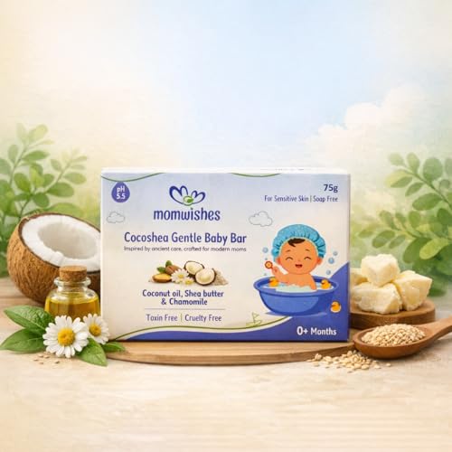 Image of Cocoshea Gentle Baby Bathing Bar (75g) - Soap-Free, Newborn Soap for Sensitive Skin. With Coconut Oil & Shea Butter
