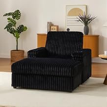 42.5-inch Corduroy Single Recliner with backrest Pillow, Cup Holder Design, Storage footrest, Comfortable Sofa-deep-Seated Living Room Sofa